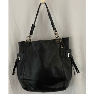 EUC Coach Peyton Tie Tote Black Soft Leather 14523